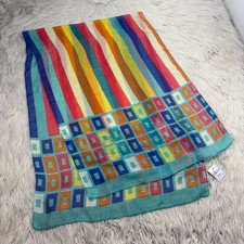 NWT Desir Roman Silk Blend Geometric Scarf Mu...