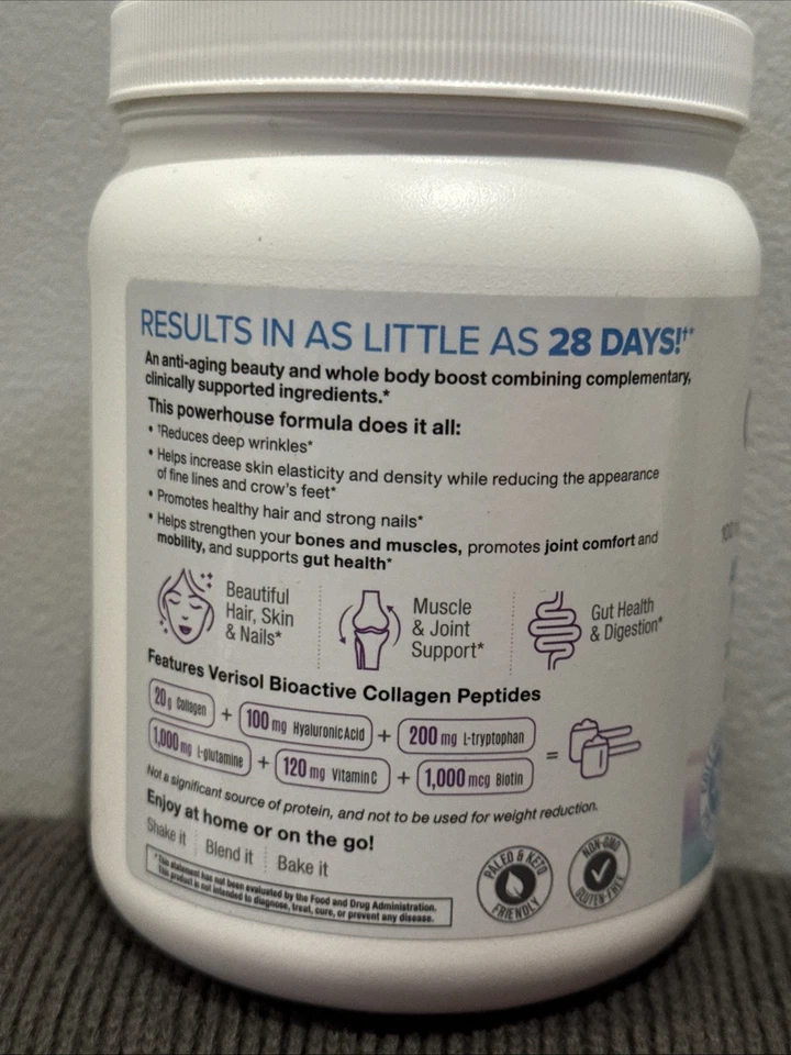 Colágeno corporal total Natural Factors 1 lb 1 oz (500 g) sin sabor 🌹 Foto 3 de 3