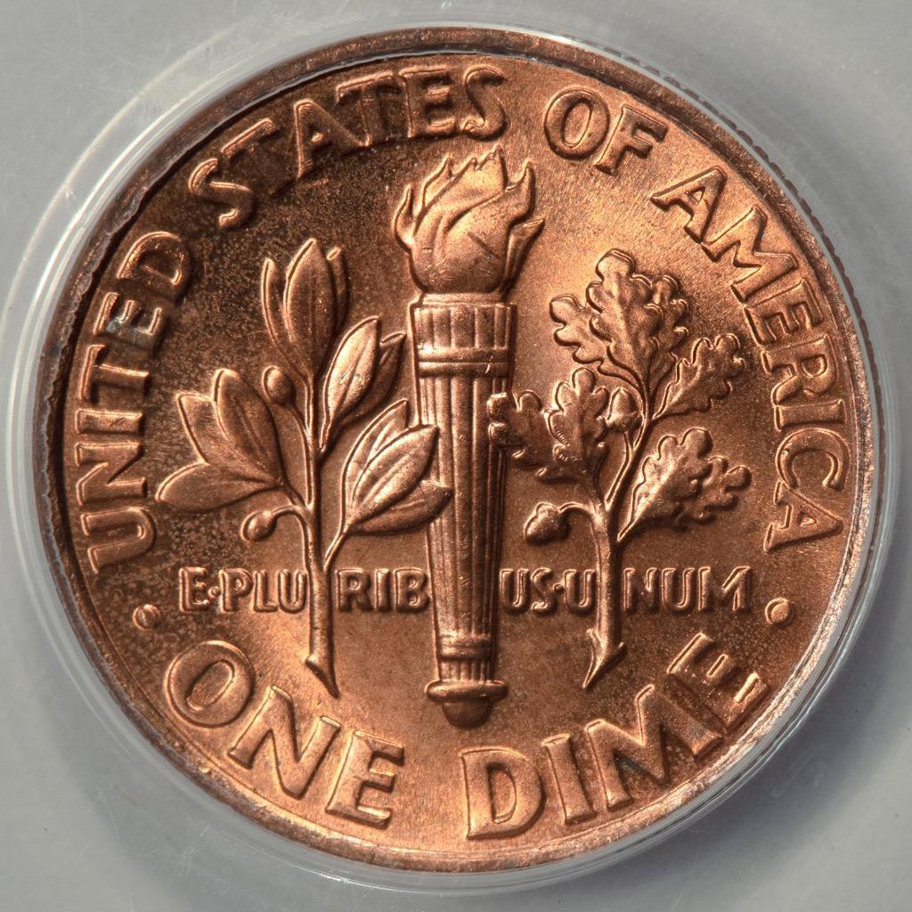 2004 D ANACS MS64 RED Improperly Annealed (Sintered) Dime Error