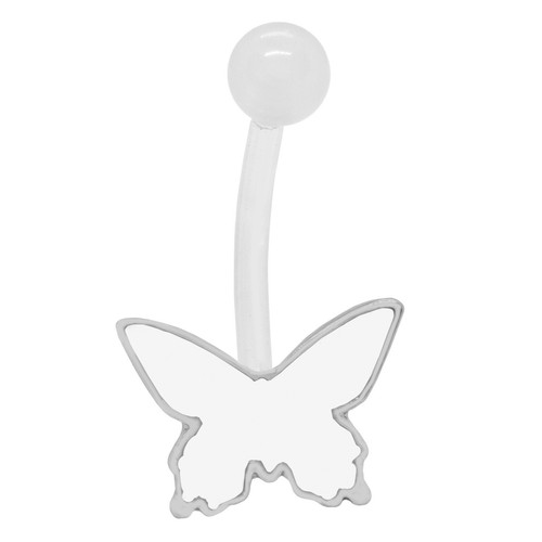 Acrylic Glow In The Dark Butterfly Belly Ring - Picture 6 of 28