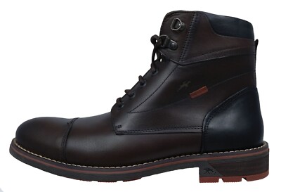 Fluchos Terry: Men's Brown Leather Ankle Boots with Zipper and Laces F1342