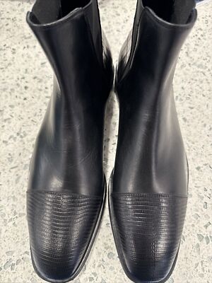Roberto Cavalli Men Boots Black LogoSize 10.5 Dress Shoes 43.5 New