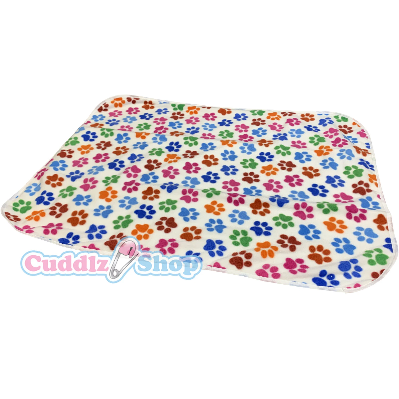 Cuddlz Paw Print Pattern Fleece Adult Sized Changing Mat Reversible