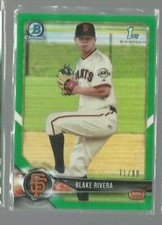 2018 Bowman Chrome Draft Green Refractors #BDC80 Blake Rivera 71/99 (ref 95162)