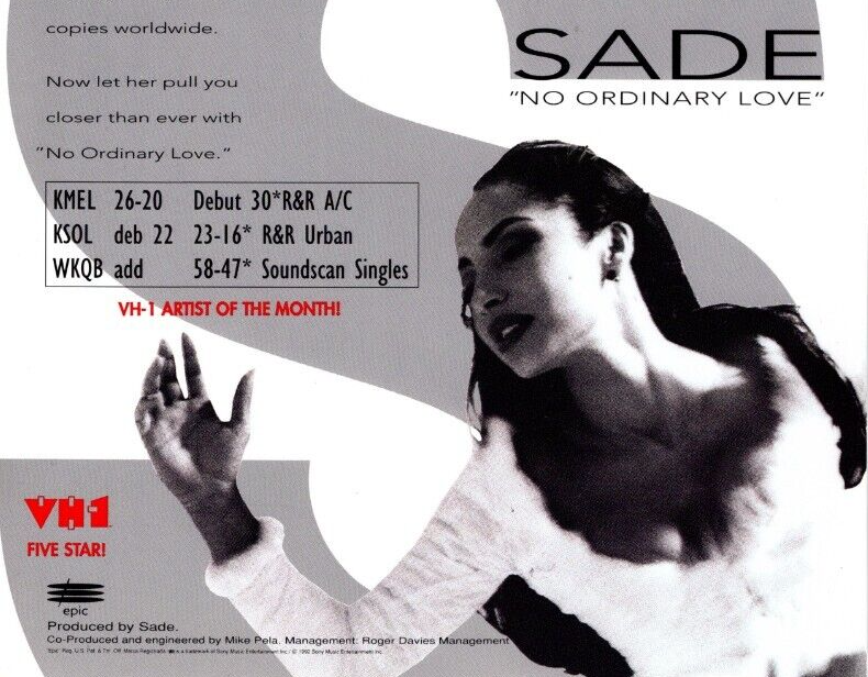 Sade – No Ordinary Live・LP 1992 SADE MUSIC PROMO AD, ''NO ORDINARY LOVE'' MUSIC PROMO AD