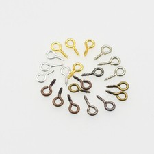 200PCS Jewelry Findings Small Tiny Iron Eyepins Hooks Eyelets Screw Threaded