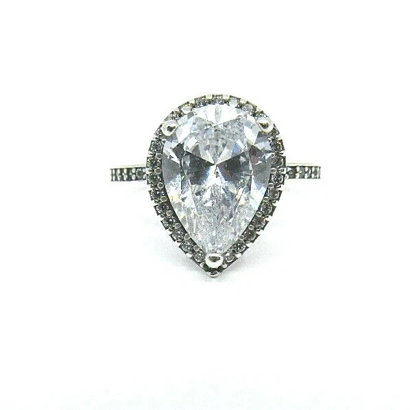 AUTHENTIC PANDORA 925 STERLING SILVER RADIANT TEARDROP RING WITH