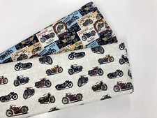 Motorcycle Fabric Quilting Cotton Vintage Motorbike Vehicles for Patchwork Craft