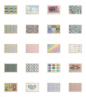 Ambesonne Colorful Natural Wall Art with Wide Frame for Bathrooms Living Room