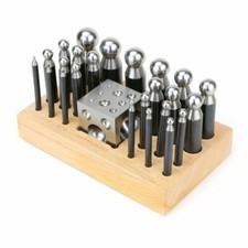 Jewelry Dapping Set Punches  Block Steel Forming Punch Tool 24pc