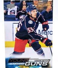 2022-23 Upper Deck Series 1 Carson Meyer Young Guns Rookie #231 Blue Jackets RC