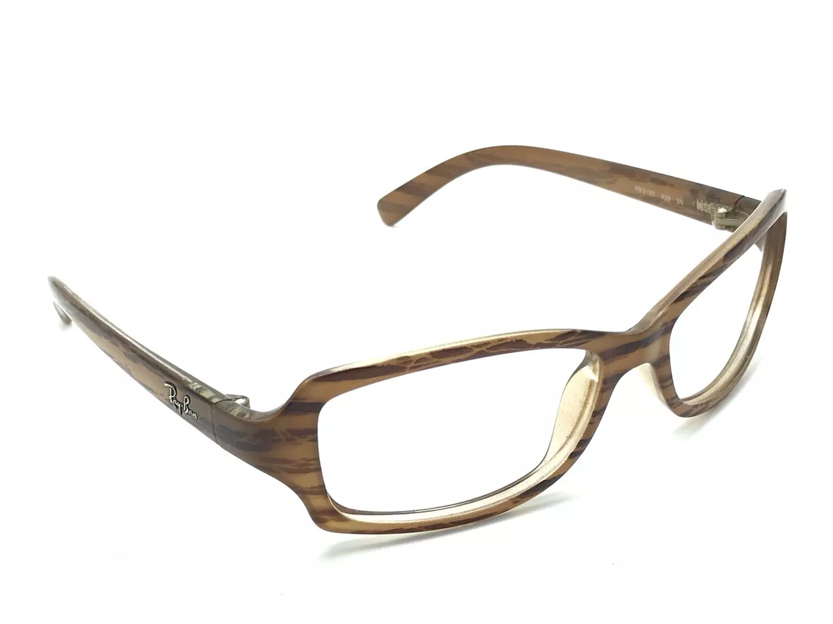 Ray-Ban RB 2130 938 Women's Brown Woodgrain Rectangular Sunglasses Frames Italy