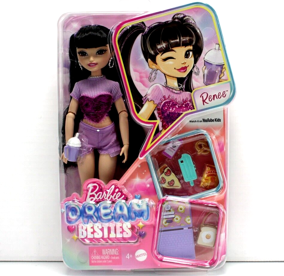 Barbie DREAM BESTIES RENEE Black Hair Fashion Doll - Food Themed