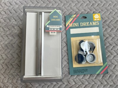 Miniature Spatterware 8 Pc pots, pans Refrigerator 1:12 Scale Franks Mini Dreams