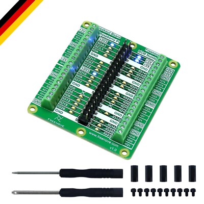 Breakout Board for Raspberry Pi with Terminal Block, GPIO LED Indicator