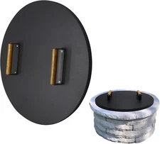 FEBTECH Outdoor Firepit Cover Round 22" - Carbon Steel Solid Fire Pit Lid