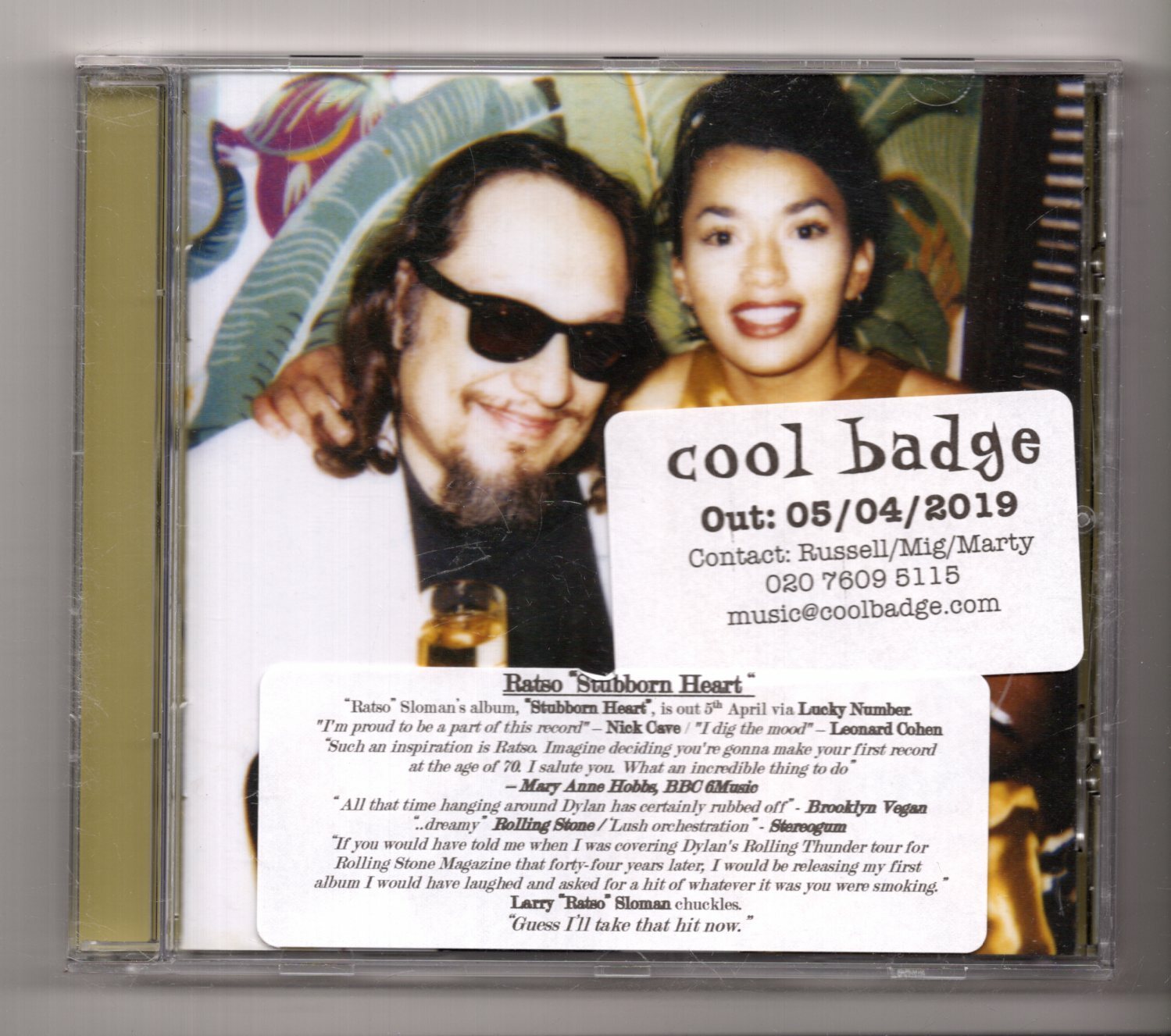 (KJ680) Ratso, Stubborn Heart - 2019 CD