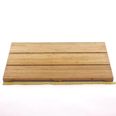 BAMBOOMN Large Rectangle Bamboo Bath Sauna Mat- 30"x17"