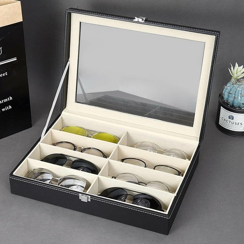 8 Grids Eyeglass Sunglasses Glasses Storage Case Display Shop Box Case UK - Picture 5 of 12