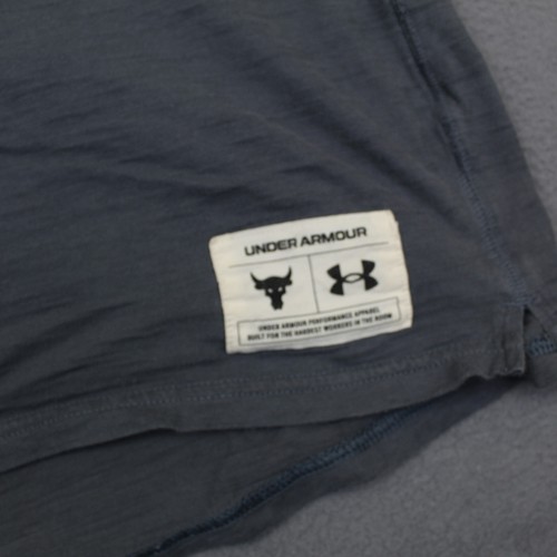 Under Armour X Project Rock Shirt XXL Black Short Sleeve Gym Running Skull Bull - Picture 4 of 12