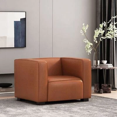 GDFSTUDIO Minkler Contemporary Faux Leather Club Chair