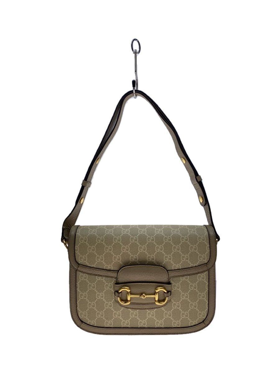 GUCCI Shoulder Bag Horsebit 1955 PVC Beige Total Pattern GUCCI Shoulder Bag Horsebit 1955 PVC Beige Total Pattern