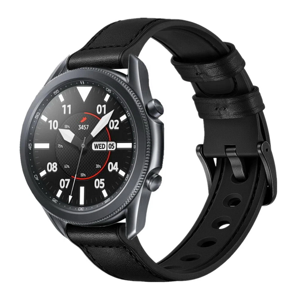Watch Band For Samsung Galaxy Watch 3 45 41mm Leather and Rubber