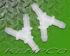 (2) 3/16" Hose-Barb KYNAR "Y" (WYE) Connector Fittings Ozone Air Line Small Hose