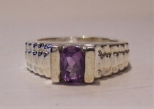 NEW NWT STERLING SILVER AMETHYST RING SZ 6.75 GIFT 8gm channel set