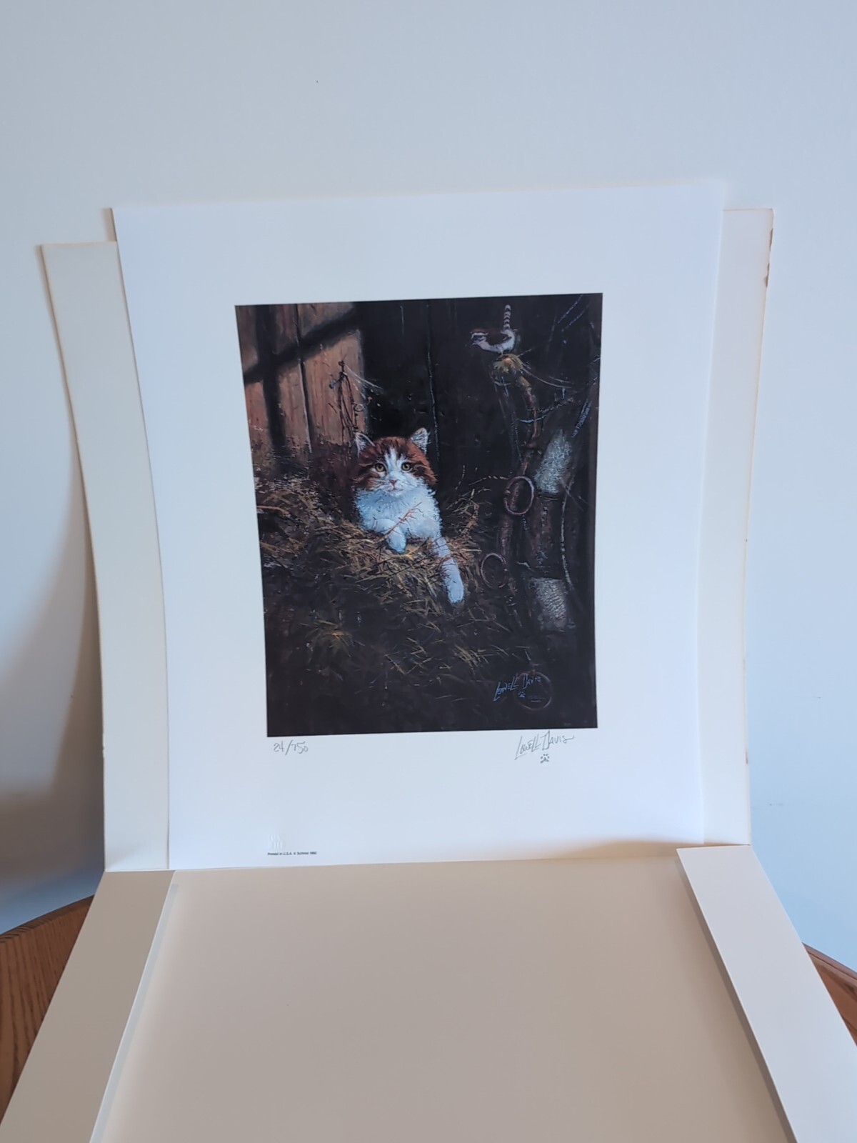 Lowell Davis CAT & JENNY WREN  LITHOGRAPH PRINT 24/750 With No COA