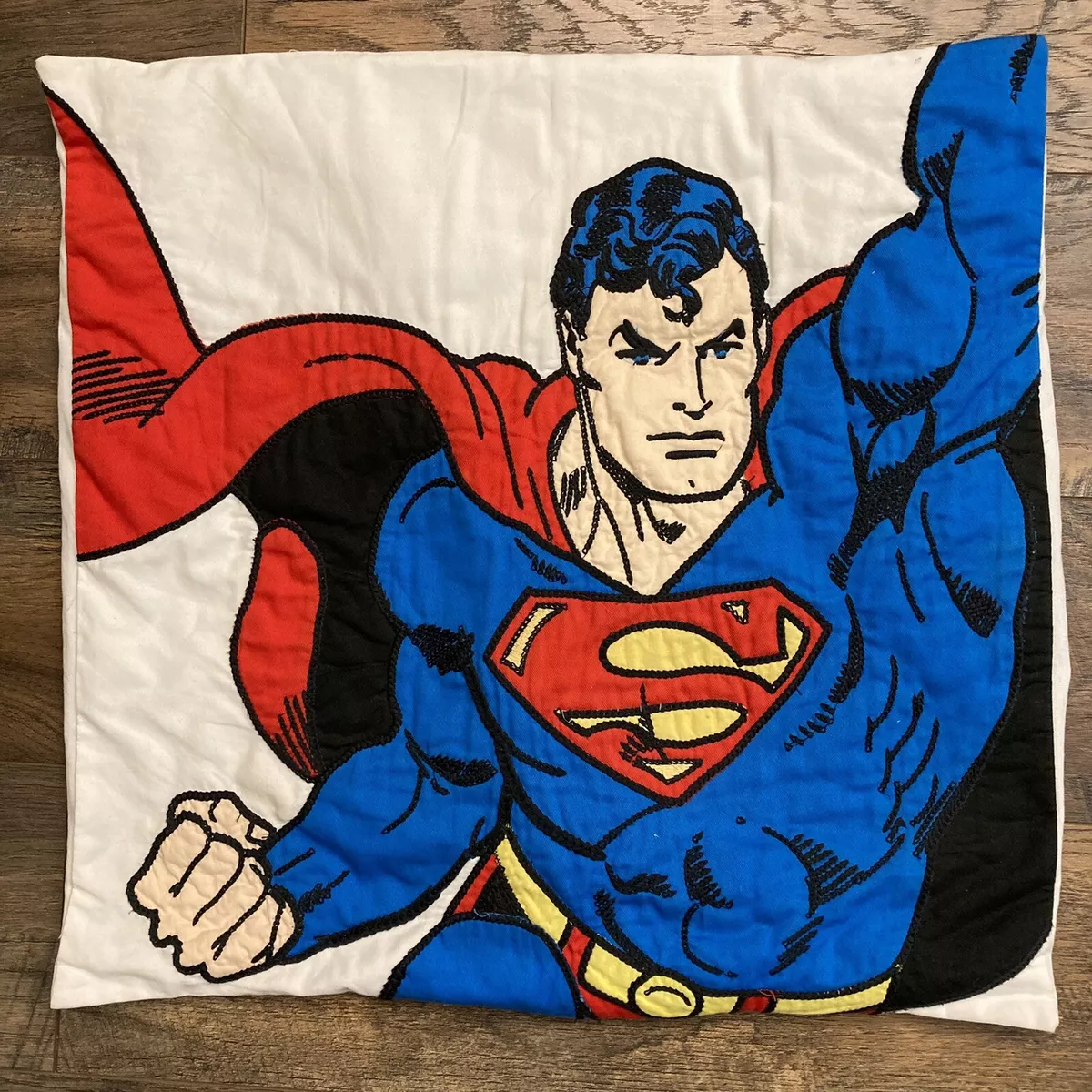 Pottery Barn Kids Embroidered Superman Pillow Cover Sham 20