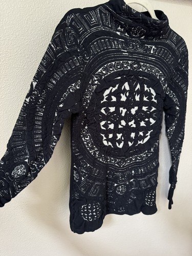 Desigual By Christian Lacroix Graphic Print Sweater Sz M Black White - Picture 3 of 12