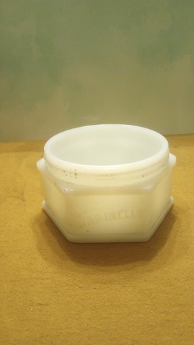 Tarro y tapa de crema fría de 6 caras de vidrio de leche Marinello vintage de los años 30 - ¡¡BONITO RARO!!! - Imagen 10 de 13