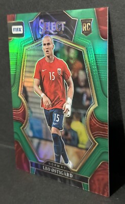 2022-23 Panini Select FIFA Norway RC Leo Ostigard Green Prizm /5