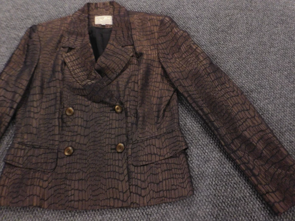 Blazer Alberto Makali Chaqueta Mujer 12 Marrón Botón Foto 4 de 4