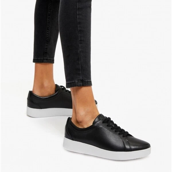 Black leather best sale runners womens