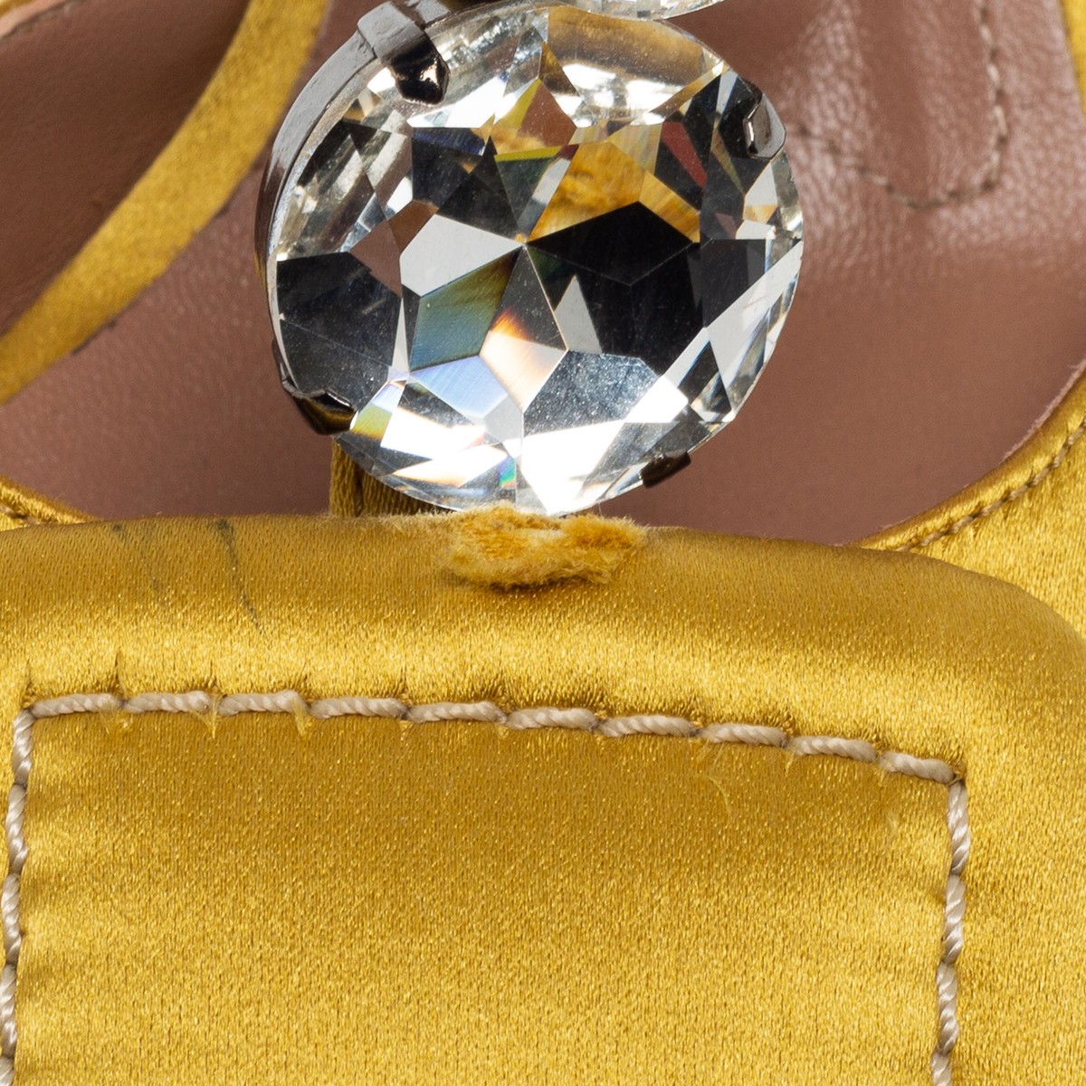 Marni Yellow Satin Crystal Embellished T-Bar Pumps Size 36 Marni Yellow Satin Crystal Embellished T-Bar Pumps Size 36