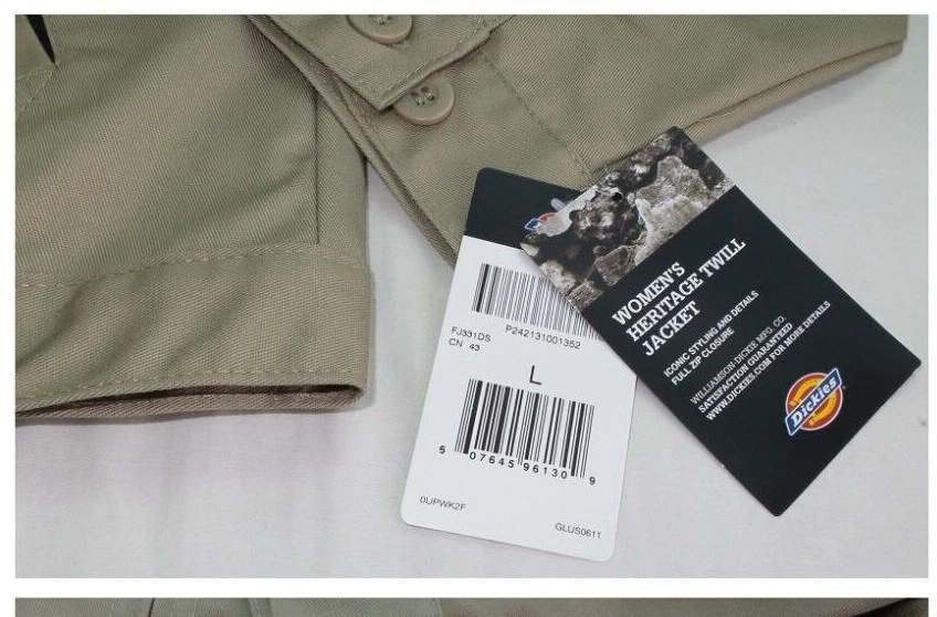 Dickies Womens Jacket Large Desert Sand Cotton Poly Twill Work Uniform Heritage - Image 2 of 4