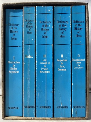 Dictionary of the History of Ideas Vol  1 2 3 4 + Index Complete Boxset  1973