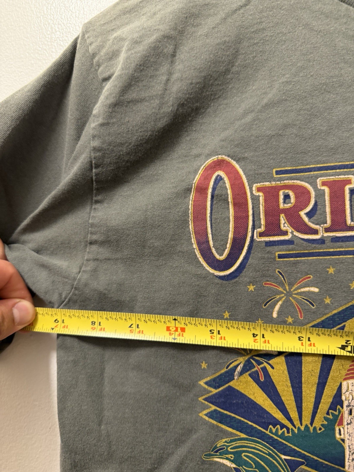 Vintage Orlando Florida Dolphins Castle Graphic T-Shirt Green Men’s Medium USA thumbnail 9