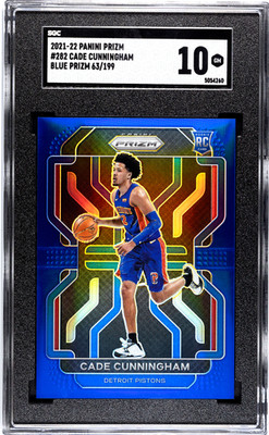2021 Panini True Blue Prizm #282 Cade Cunningham Pistons RC Rookie /199 SGC 10