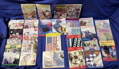 Mixed Brands Crochet & Knitting Pattern Booklets & Leaflets - lot of 27 items