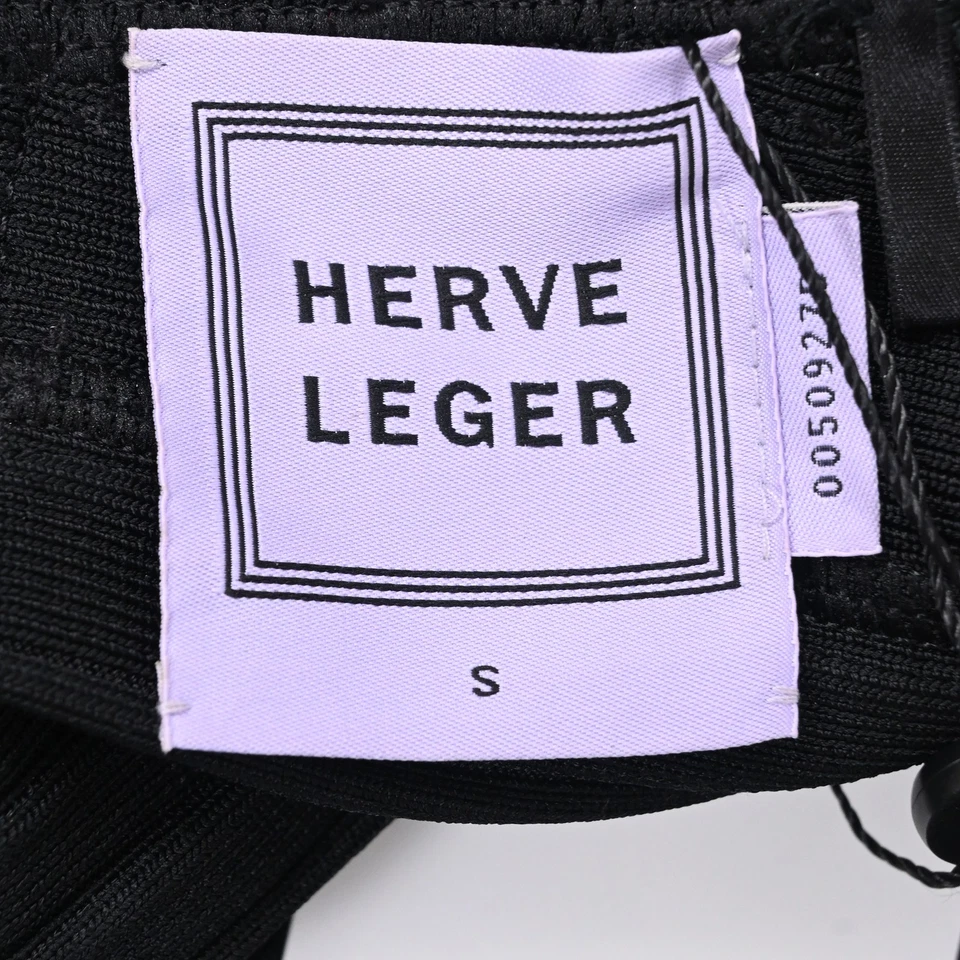 Top Herve Leger Vendaje Cuello en V en Rayón Mujer Negro Xs Foto 4 de 4