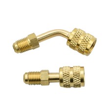 Brass Flare Adapter 5/16 Female to 1/4 Male R410A Mini Split for HVAC Gauge