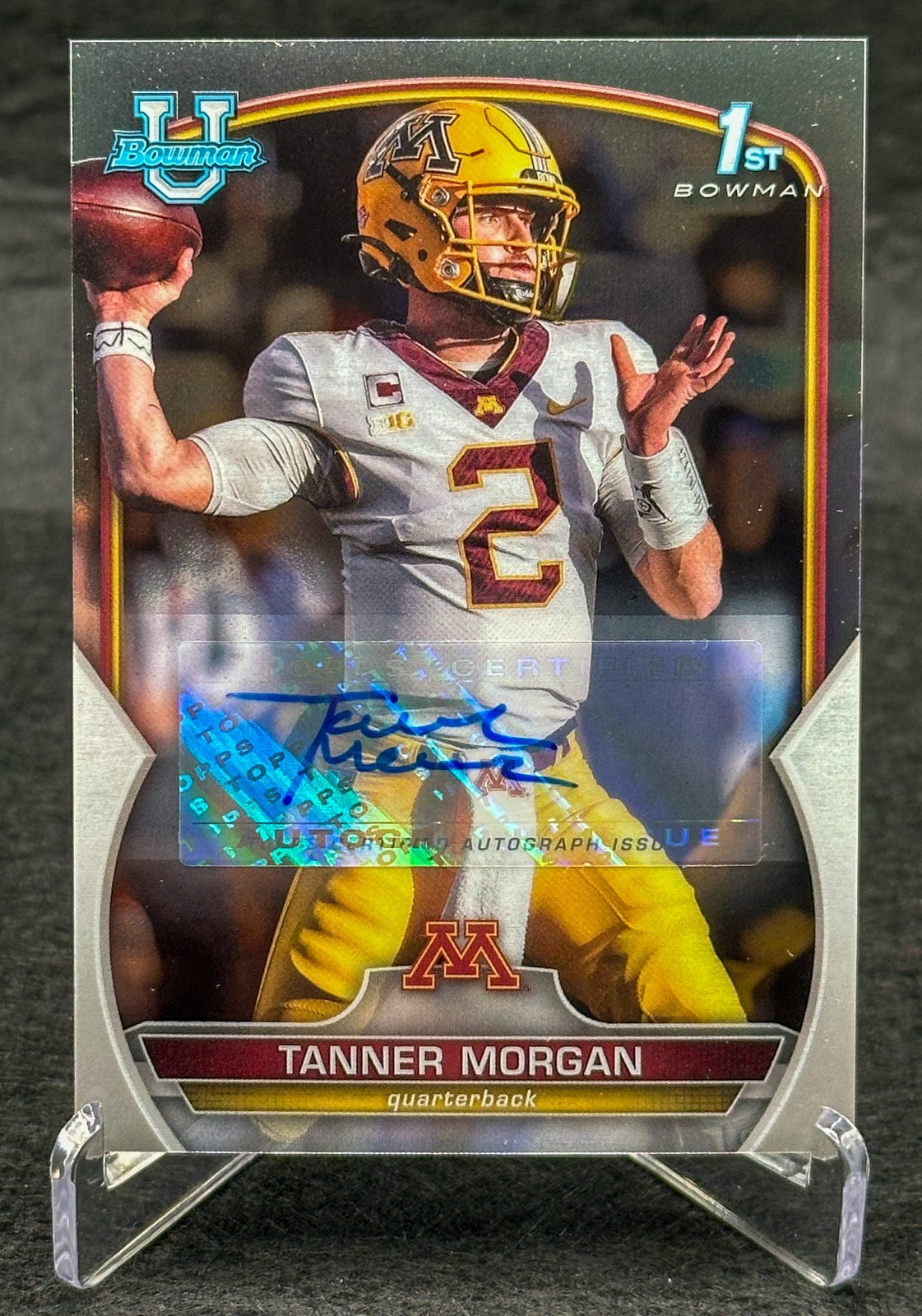 2022 Bowman U Chrome Tanner Morgan 1st Bowman Prospect Auto Minnesota Gophers
