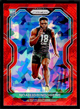 2020 Panini Prizm Noah Igbinoghene Rookie Red Ice Prizm #340 - Miami Dolphins