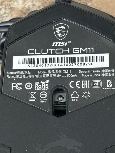 MSI Clutch GM11 Gaming Mouse, 5000 DPI, 10M Omron Switches, Optical Sensor - Picture 6 of 7