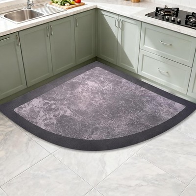 Corner Rug L Shaped Kitchen Mat Non Slip Washable 4mm Rubber 35.5