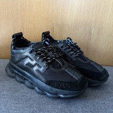 Autentiche scarpe da ginnastica Versace Chain Reaction Triple nere - taglia UK 8 - prezzo di vendita