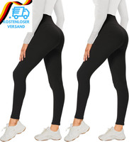 2Er Pack Leggings FüR Damen High Waist Leggins Blickdicht Elastische Bauchweg Ho